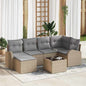 JUNG Vida Sofa Set mit Kissen 7 pcs Beige und hellgrau Poly-Rattan
