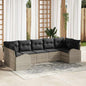JUNG Vida Gartensofa-set mit Kissen 7 pcs Hellgrau Poly-Rattan
