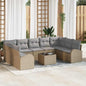 JUNG Vida Gartensofa-set mit Kissen 10 pcs Beige und hellgrau Poly-Rattan