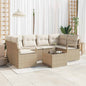 JUNG Vida Garten-Sofa-Set mit Kissen mit Speicher 7 pcs Beige und Creme
