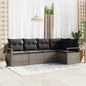 JUNG Vida Gartensofa-set mit Kissen mit Speicher 5 pcs Grau Poly-Rattan