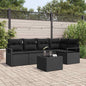 JUNG Vida Gartensofa-set mit Kissen 6 pcs Schwarz Poly-Rattan