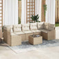 JUNG Vida Sofa Set mit Kissen 8 pcs Beige und Creme Poly-Rattan