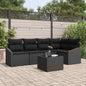 JUNG Vida Gartensofa-set mit Kissen 6 pcs Schwarz Poly-Rattan