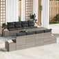 JUNG Vida Garten-Sofa-Set 8 pcs Hellgrau und Dunkelgrau Poly-Rattan