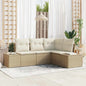 JUNG Vida Gartensofa-set mit Speicher 4 pcs Beige und Creme Poly-Rattan