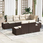 JUNG Vida Gartensofa-set mit Speicher 7 pcs Braun und Creme Poly-Rattan