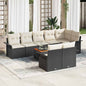 JUNG Vida Gartensofa-set mit Speicher 9 pcs Schwarz und Creme Poly-Rattan