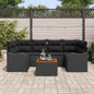 JUNG Vida Gartensofa-set mit Speicher 7 pcs Schwarz Poly-Rattan