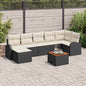 JUNG Vida Gartensofa-set mit Speicher 8 pcs Schwarz und Creme Poly-Rattan