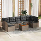JUNG Vida Gartensofa-set mit Speicher 8 pcs Grau Poly-Rattan