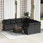 JUNG Vida Gartensofa-set mit Speicher 9 pcs Schwarz Poly-Rattan