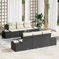 JUNG Vida Gartensofa-set mit Speicher 7 pcs Schwarz und Creme Poly-Rattan