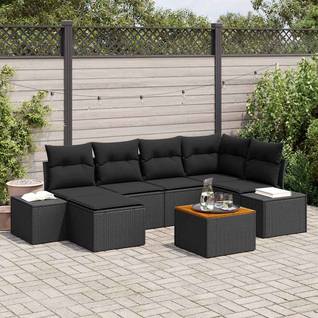 JUNG Vida Garten-Sofa-Set 7 pcs Schwarz