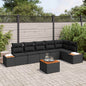 JUNG Vida Gartensofa-set mit Kissen mit Speicher 6 pcs Schwarz Polyrattan