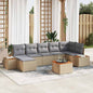 JUNG Vida Gartensofa-set mit Kissen 8 pcs Beige und Hellgrau Polyrattan