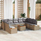 JUNG Vida Gartensofa-set mit Kissen 5 pcs Beige und Hellgrau Polyrattan