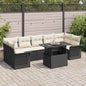 JUNG Vida Garten-Sofa-Set mit Kissen 8 pcs Schwarz Poly Rattan