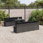 JUNG Vida Gartensofa-set mit Kissen 9 pcs Schwarz Poly Rattan
