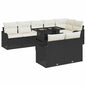 JUNG Vida Garten-Sofa-Set mit Kissen mit Kissen 9 pcs Schwarz Poly Rattan