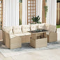 JUNG Vida Gartensofa-set mit Kissen mit Speicher 8 pcs Beige Poly Rattan