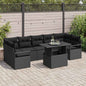 JUNG Vida Garten-Sofa-Set mit Speicher 8 pcs Schwarz Poly Rattan