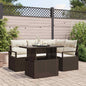 JUNG Vida Gartensofa-set mit Kissen mit Speicher 5 pcs Braun Poly Rattan