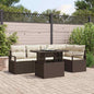 JUNG Vida Gartensofa-set mit Kissen mit Speicher 6 pcs Braun Poly Rattan