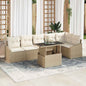 JUNG Vida Garten-Sofa-Set mit Kissen mit Speicher 7 pcs Beige und Creme