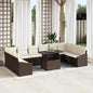 JUNG Vida Garten-Sofa-Set mit Kissen mit Speicher 11 pcs Braun und Creme
