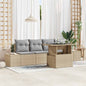 JUNG Vida Garten-Sofa-Set mit Kissen mit Kissen 5 pcs Beige und Hellgrau