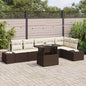 JUNG Vida Garten-Sofa-Set mit Speicher 7 pcs Braun Poly Rattan