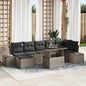 JUNG Vida Garten-Sofa-Set mit Speicher 8 pcs Grau Poly Rattan