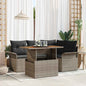 JUNG Vida Garten-Sofa-Set mit Speicher 5 pcs Grau Poly Rattan