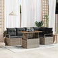 JUNG Vida Garten-Sofa-Set mit Speicher 6 pcs Grau Poly Rattan