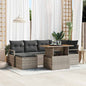 JUNG Vida Garten-Sofa-Set mit Speicher 7 pcs Grau Poly Rattan