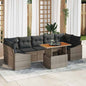 JUNG Vida Garten-Sofa-Set mit Kissen mit Speicher 8 pcs Grau