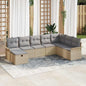 JUNG Vida Gartensofa-set mit Kissen 8 pcs Beige und Hellgrau Poly-Rattan