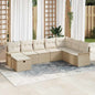 JUNG Vida Gartensofa-set mit Kissen 8 pcs Beige und Creme Poly-Rattan