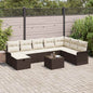 JUNG Vida Gartensofa-set mit Kissen 9 pcs Braun und Creme Poly-Rattan