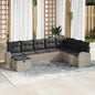 JUNG Vida Sofa Set mit Kissen mit Speicher Hellgrau Poly-Rattan