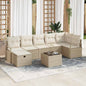 JUNG Vida Sofa Set mit Kissen 8 pcs Beige und Creme Poly-Rattan