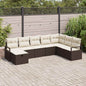 JUNG Vida Sofa Set mit Kissen mit Speicher Braun und Creme Poly-Rattan