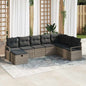JUNG Vida Sofa Set mit Kissen mit Speicher 8 pcs Grau Poly-Rattan