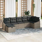 JUNG Vida Sofa Set mit Kissen mit Speicher 7 pcs Grau Poly-Rattan