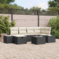 JUNG Vida Gartensofa-set mit Kissen 7 pcs Schwarz Poly-Rattan