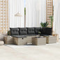 JUNG Vida Gartensofa-set mit Kissen 7 pcs Hellgrau Poly-Rattan