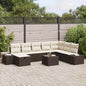 JUNG Vida Gartensofa-set mit Kissen 9 pcs Braun Poly-Rattan