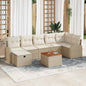 JUNG Vida Gartensofa-set mit Kissen mit Speicher 8 pcs Beige Poly-Rattan