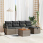JUNG Vida Gartensofa-set mit Kissen mit Speicher 6 pcs Grau Poly-Rattan